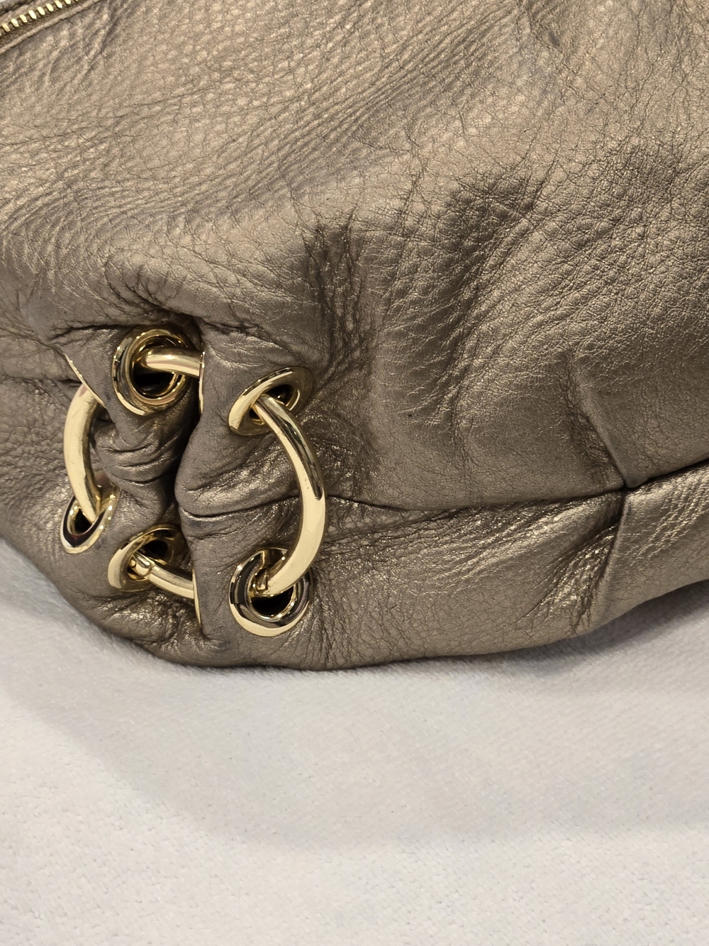 Michael Kors Latyon Large Gold Metallic Hobo Bag - Picture 9 of 16